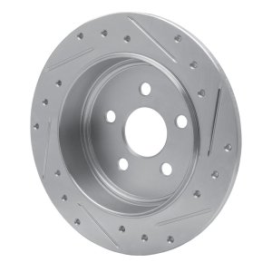 Chrysler PT Cruiser Brake Rotor (1) - Rear Left - R1 Concepts - Drilled & Slotted - Silver - `03-`10